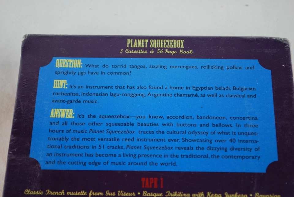 Planet Squeezebox 1995 Ellipsis Arts ‎CT3470 3 Cassette Sealed Mint Accordion - Image 4 of 4
