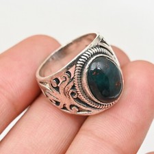 Beautiful Bloodstone Men's Ring 925 Sterling Silver Statement Ring All Size M194
