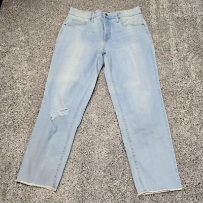 Falls Creek Women's Jeans Straight Leg Distressed Cut Off Ankle