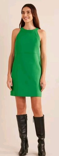 Boden Dress Green Mini Sleeveless Shift Wool Poly Blend NWOT Size 14R - Picture 3 of 9