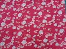 Petal Spring Passion Flowers on a Dark Pink Background - Very Cute 1 Yard Piece