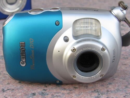 Canon PowerShot D10 12.1MP Digital Camera - Silver blue #222122 - Picture 1 of 6