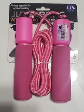 Jump Rope w Counter Non Slip Handles 8.5ft Rotates Swivels Workout Cardio New