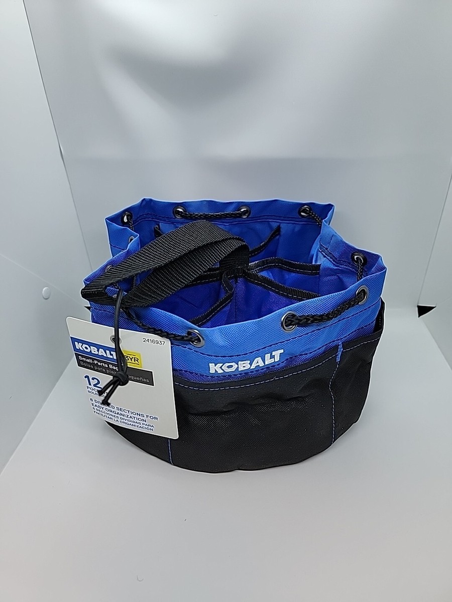 Kobalt 2416397 Small Parts Bag Black Blue 12 Pockets Divided