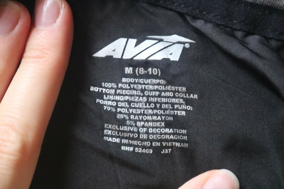 Chaqueta deportiva Avia para mujer negra y gris con cremallera completa talla M 8-10 Foto 3 de 4