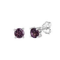 Ohrstecker Ohrschmuck 925 Sterling Silber Rhodiniert 2 Amethyste Lila Echtstein