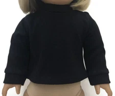 Long Sleeved Black Knit Top Shirt Clothes for 18 inch Girl Dolls