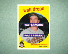 Walt Dropo Baltimore Orioles 1959 Style Custom Baseball Art Card