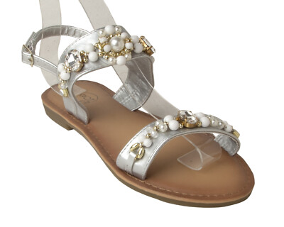 BEQUEME DAMEN-FLIP-FLOP-PANTOLETTEN MIT STRASSAPPLIKATION UND PERLEN GRÖSSE