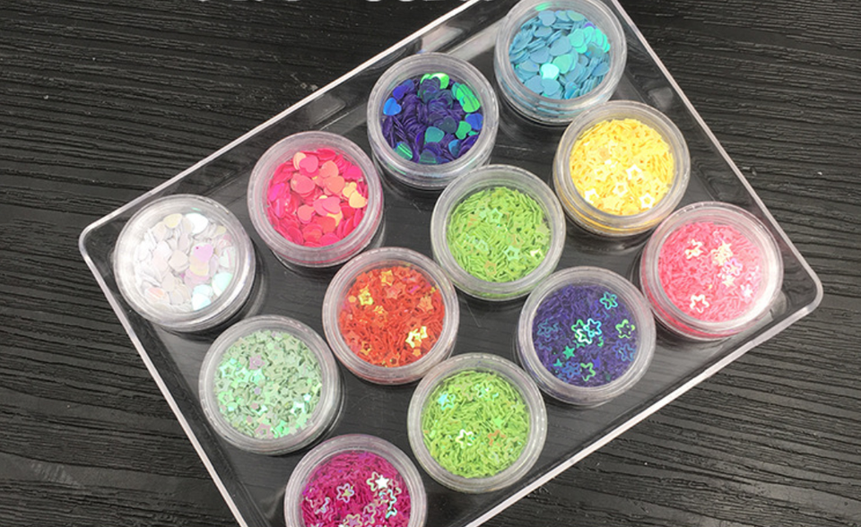 XICHEN 72-teiliges Nagelglitzer-Set – Pulver, Pailletten, Mix-Device Für Nail Art