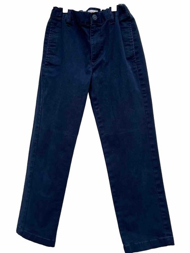 Cat & Jack Kids Chino Pants Dress Blue Size 10 Straight Pockets Elastic Waist - Picture 2 of 12