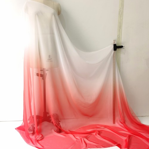 Tessuto chiffon 30d 39 pollici x 58 pollici per abito tessuto 2 tonalità per matrimonio ballo - Foto 7 di 16