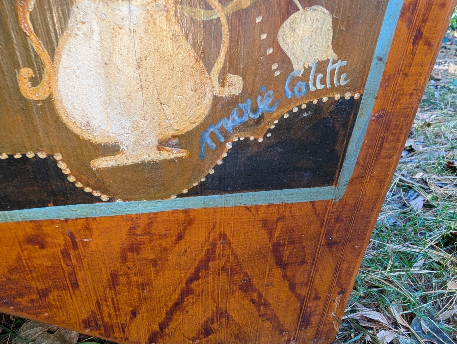 Antique Style  Painted Hutch Marie Colette Charming Primitive Faux Finish