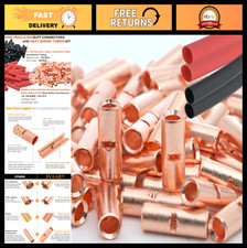 50PCS Non-Insulated Butt Connectors 12-10 AWG, Heavy-Duty Copper Splices 50PCS