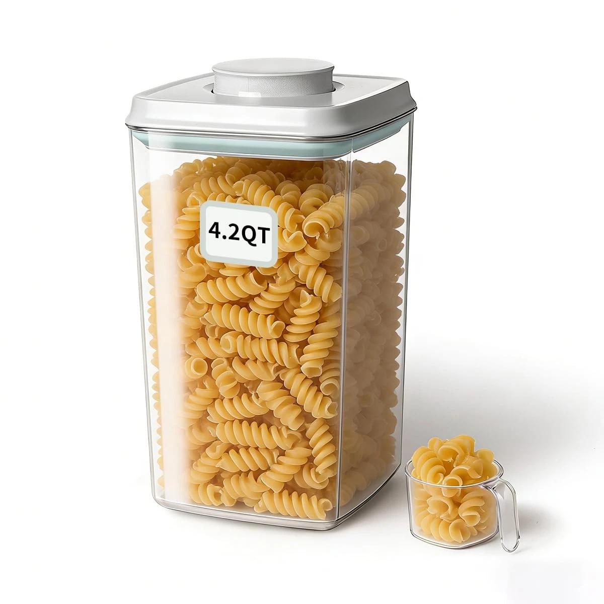 Airtight Food Storage Container with -Touch Lid, 4.22 QT / 4.0 L Stackable Du...