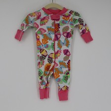 Hanna Andersson Baby 50 0-6M Butterfly Organic Cotton Zip Sleeper Pajamas