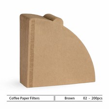 50-200PCS Disposable Unbleached Paper Coffee Filters V60 Compatible Size 02 UK