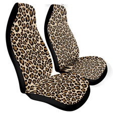 Leopard Print Car Seat Covers Universal Fit Front Rear Vehicle Interior Protecto