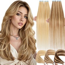 Russian Remy Hair Tape In Real Remi Human Hair Extensions Skin Weft Highlight
