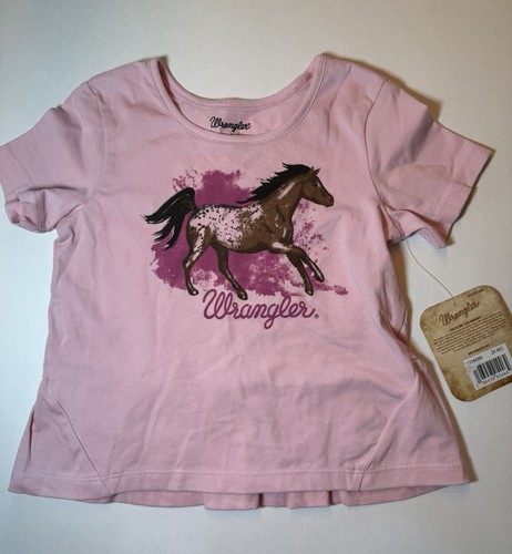 Wrangler Baby Mädchen Pferd Kurzarm Shirt 24 M Rosa Neu mit Etikett