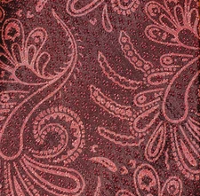 ROBERT TALBOTT ~ MENS SILK TIE ~ BURGUNDY & RED ROSE ~ GREAT TEXTURE !!! ~ 59"