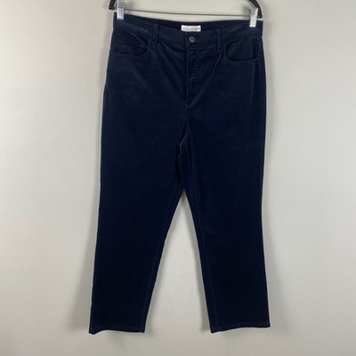 LOFT Ann Taylor The Straight Crop Corduroy Pants Size 10/30 Navy Blue