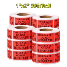This is a Set Do Not Seperate Packing Labels Red Warning Sticker 2-200 Rolls