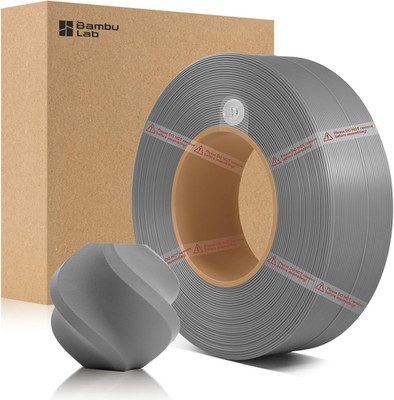 Bamboo Lab PLA Basic Filament Refill Grey 10103 1.75Mm, 3D Printer Filament with