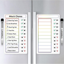 2 Pcs Chore Chart: Dry Erase My Chores Slider Chart, Magnetic Visual Schedule fo