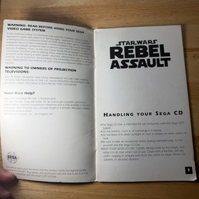 Star Wars: Rebel Assault (Sega CD, 1993) Manual