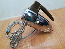 Vintage M.B Stainless Steel hand mixer Model 5MO Tested Oiled 1950 (VIDEO)