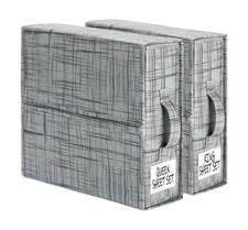SheetCube Bed Sheet Organizers and Storage 2 Pack, Foldable Linen Closet Orga...