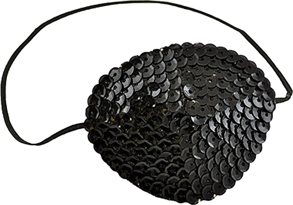 Black Sequin Eye Patch Costume Accessory - Image 2 of 2