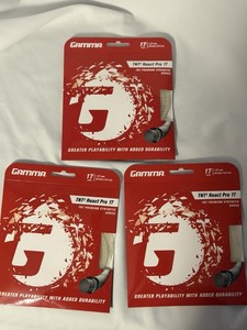 3 Sets Gamma TNT2 React Pro 17 1.27mm Tennis Strings Natural