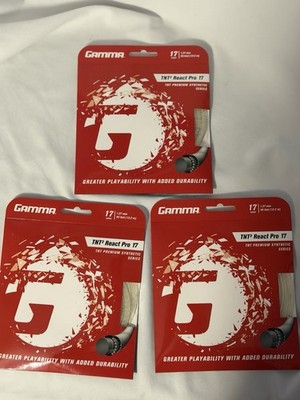 3 Sets Gamma TNT2 React Pro 17 1.27mm Tennis Strings Natural