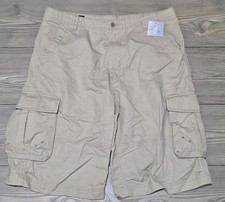 Lands End Cargo Shorts Mens 34 NWT Beige 12" Inseam NEW