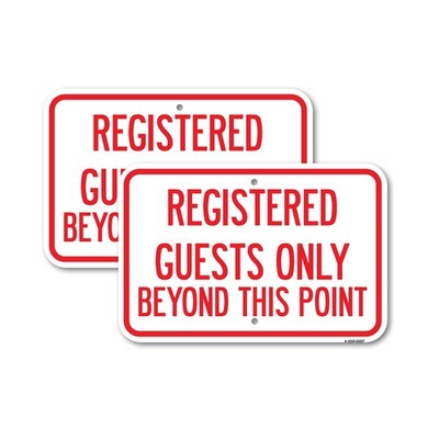 Registered Guests Only Beyond This Point Heavy Gauge Aluminum Parking Sign