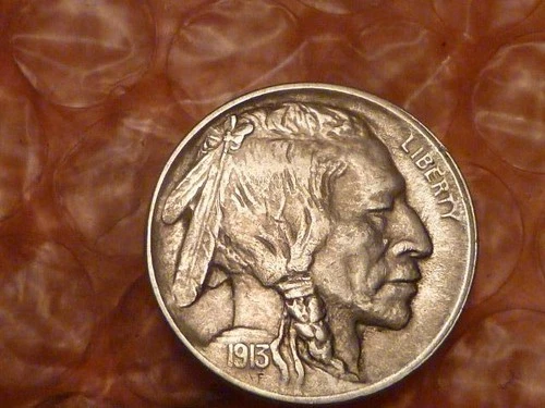 1913  Buffalo Nickel AU. Almost Uncirculated Type '2' #1