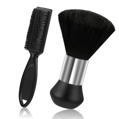 2pcs Neck Duster Barber Brush Hair Cutting Fade Cleaning Shaving Clipper Brushes