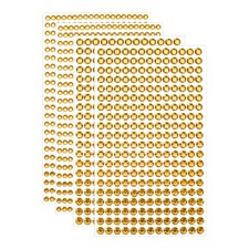 1394Pcs 4mm/6mm Self-Adhesive Rhinestone Stickers 4 Sheet Golden Yellow