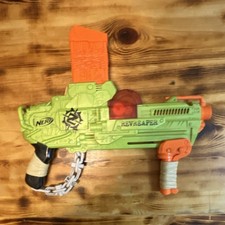 NERF Zombie Strike RevReaper Dart Blaster Toy Gun Green Orange 8-11 Years