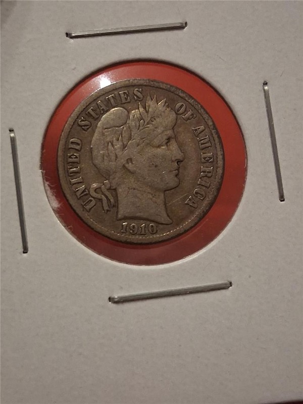 Bag of x1 1910-D CIRCULATED 90% SILVER BARBER DIME         #MF-4247