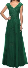 Tulle Lace Appliques Prom Evening Birthday Party Dress Size 6 Evening Gown