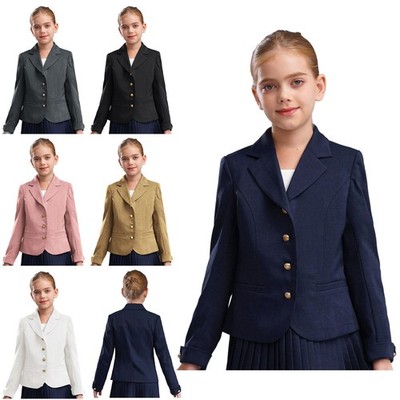 Girls Kids Casual Daily Wear Photography Weekend Classic School Blazer Themed