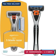 Amazon Basics 5-Blade MotionSphere Razor for Men with Dual Lubrication and Preci
