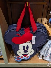 NEW WDW Disney Parks 2026 France Minnie Mouse Beret Big Face Tote Shoulder Bag