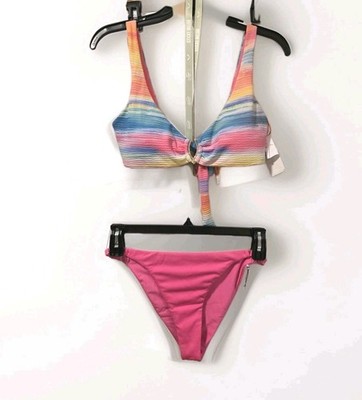 NEW BECCA 'Verano' Bikini Set Dahlia Top/Maxswim Bottoms SZ Large Multicolor