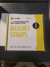 DC Cargo Heavy Duty 1" X 6' Retractable Strap With E-track Fitting,  2 Pack