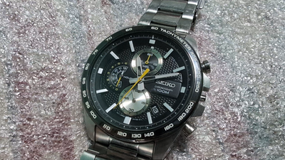 RARE SEIKO 8T67-00F0 Stylish Design .Case 45mm. NEW BATTERY. There