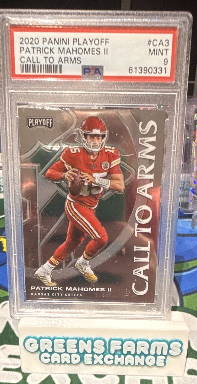 Panini 2020 Playoff Call To Arms Patrick Mahomes II CA-3 PSA 9 Chiefs view 1
